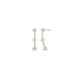 14k Prong Diamond Dash Arc Drop Earrings
