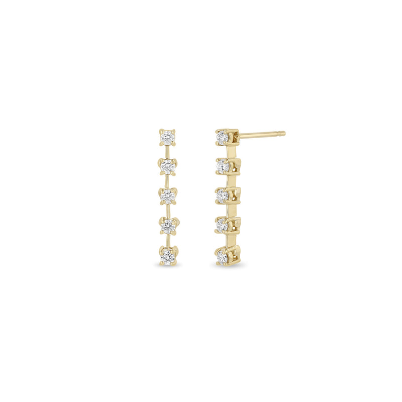 Zoë Chicco 14k Gold Prong Diamond Dash Tennis Drop Earrings