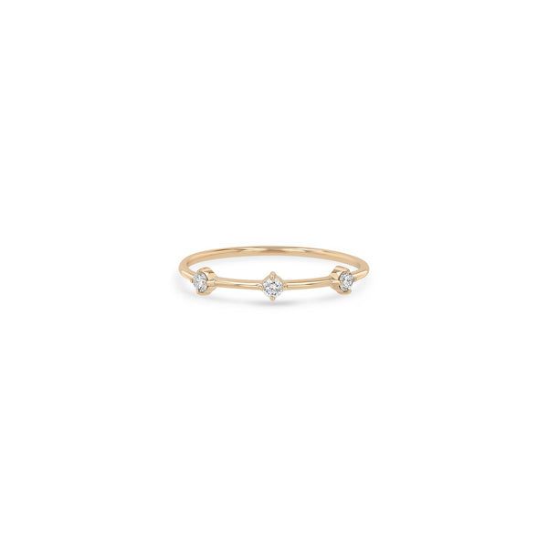 14k 3 Prong Diamond Dash Ring