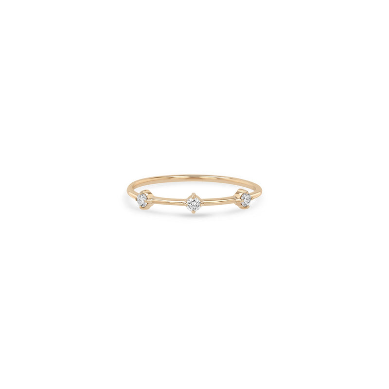14k 3 Prong Diamond Dash Ring