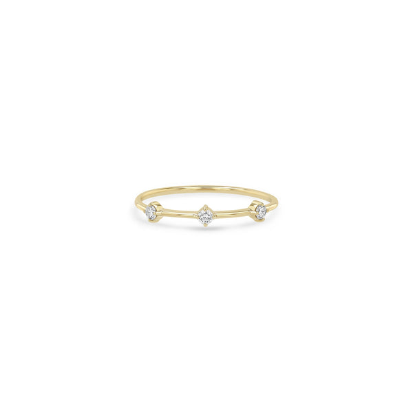 14k 3 Prong Diamond Dash Ring