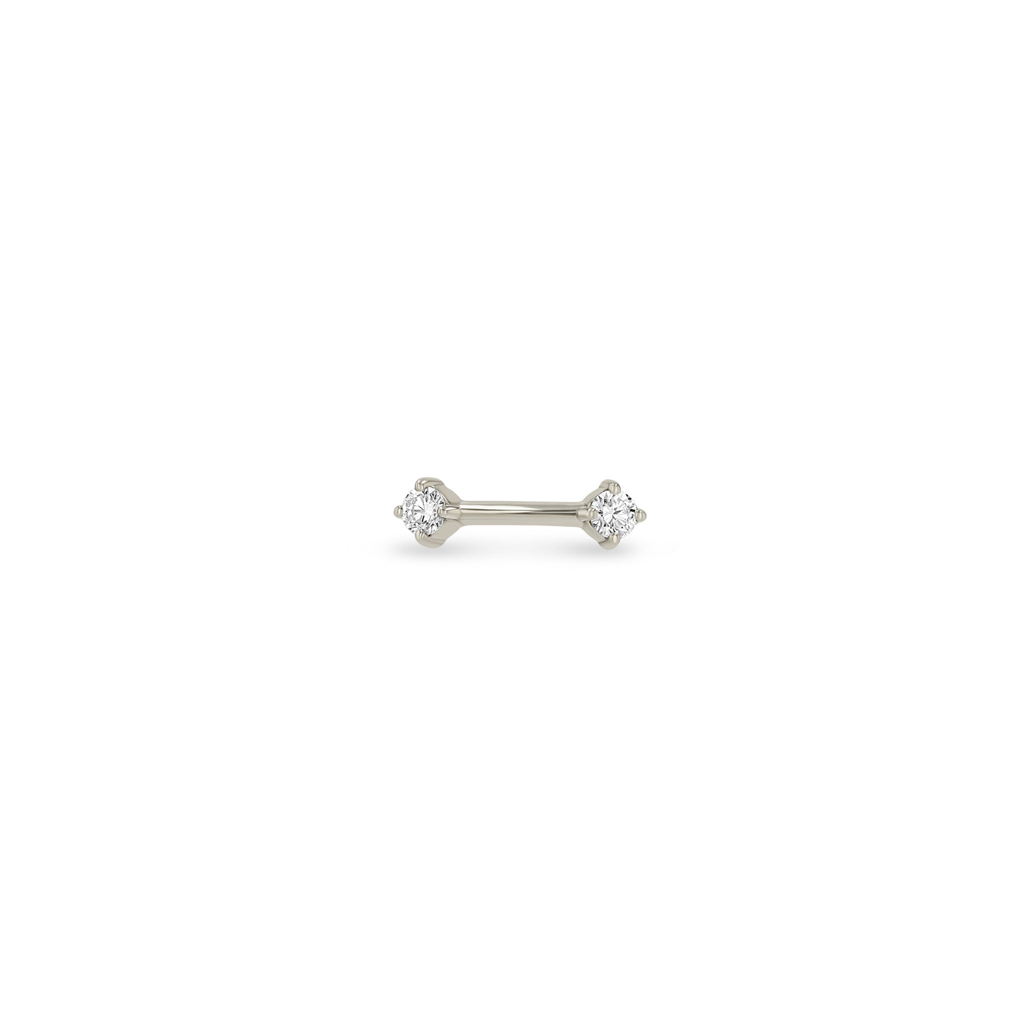Zoe Chicco 14k white gold diamond stud earring on a white background