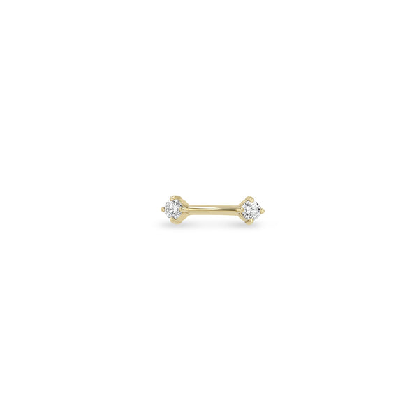 14k Double Prong Diamond Dash Studs