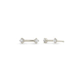 14k Double Prong Diamond Dash Studs