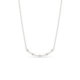 14k Prong Diamond Dash Curve Necklace