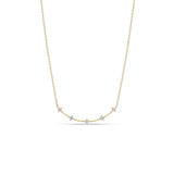 14k Prong Diamond Dash Curve Necklace