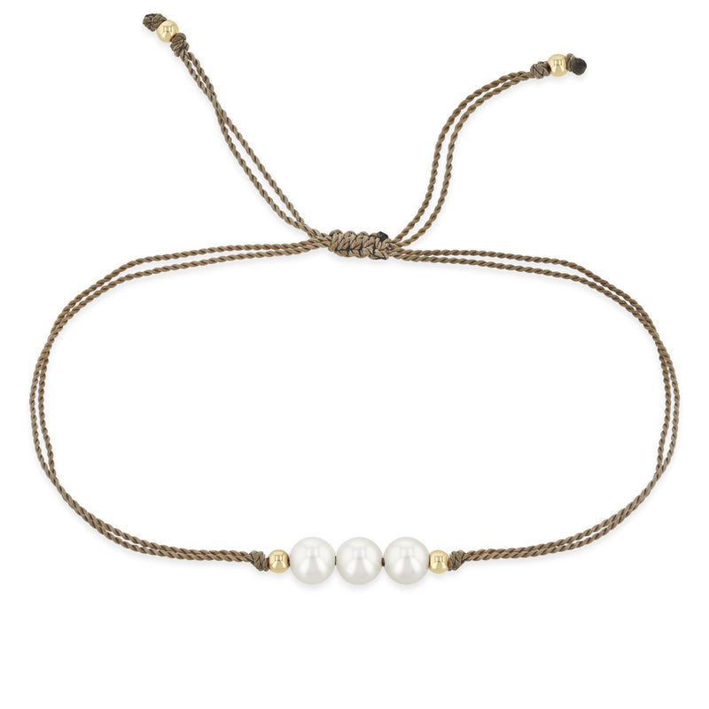 Zoë Chicco 14k Gold Pearl Trio Cord Bracelet
