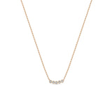 Zoë Chicco 14k Rose Gold 5 Diamond Bezel Necklace