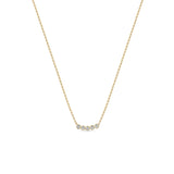 Zoë Chicco 14k Yellow Gold 5 Diamond Bezel Necklace