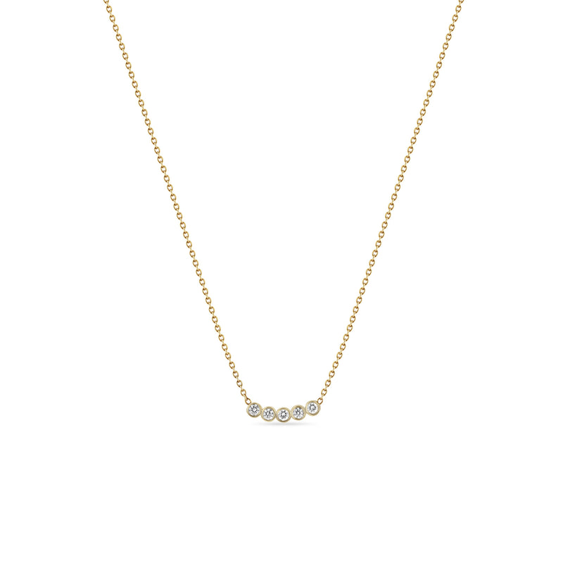 Zoë Chicco 14k Yellow Gold 5 Diamond Bezel Necklace