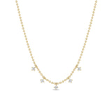 Zoë Chicco 14k Gold 5 Dangling Diamond Bead Chain Necklace