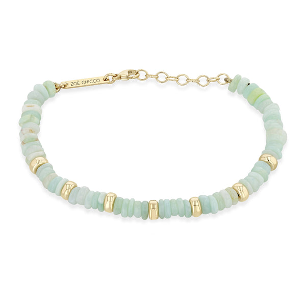 Zoë Chicco 14k Gold & Mixed Light Blue Opal Rondelle Bead Bracelet