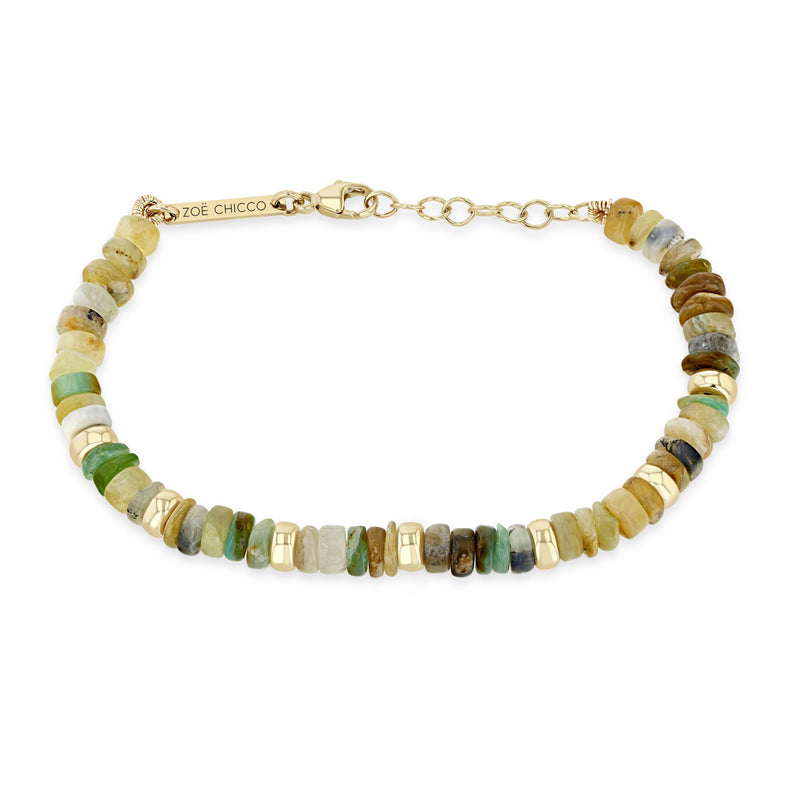 Zoë Chicco 14k Gold & Mixed Neutral Gemstone Rondelle Bead Bracelet