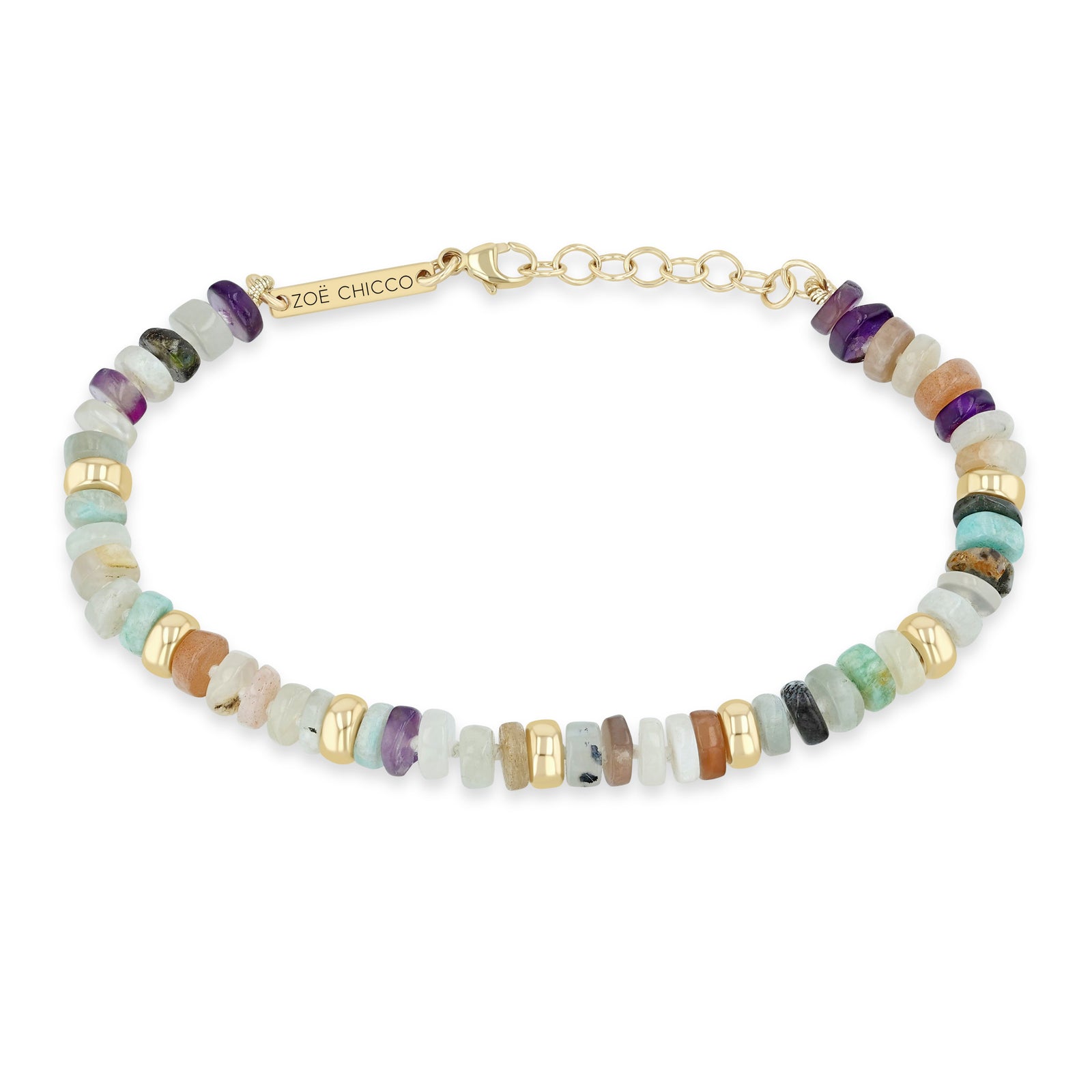 Zoë Chicco 14k Gold & Mixed Neutral Gemstone Rondelle Bead