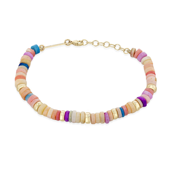 Zoë Chicco 14k Gold & Mixed Pink Opal Rondelle Bead Bracelet