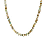 Zoë Chicco 14k Gold Mixed Neutral Gemstone Rondelle Bead Necklace with 3 Prong Diamonds