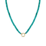 Zoë Chicco 14k Gold Turquoise Rondelle Bead Round Enhancer Necklace