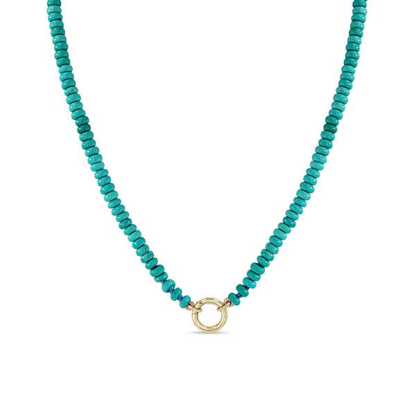 Zoë Chicco 14k Gold Turquoise Rondelle Bead Round Enhancer Necklace