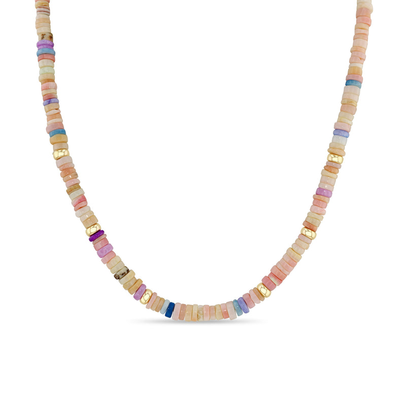 Zoë Chicco 14k Gold & Mixed Pink Opal Rondelle Bead Necklace