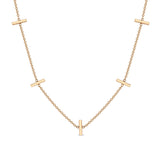 Zoë Chicco 14k Rose Gold 5 Tiny Bar Station Necklace