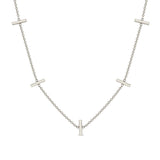 Zoë Chicco 14k White Gold 5 Tiny Bar Station Necklace