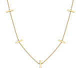 Zoë Chicco 14k Yellow Gold 5 Tiny Bar Station Necklace