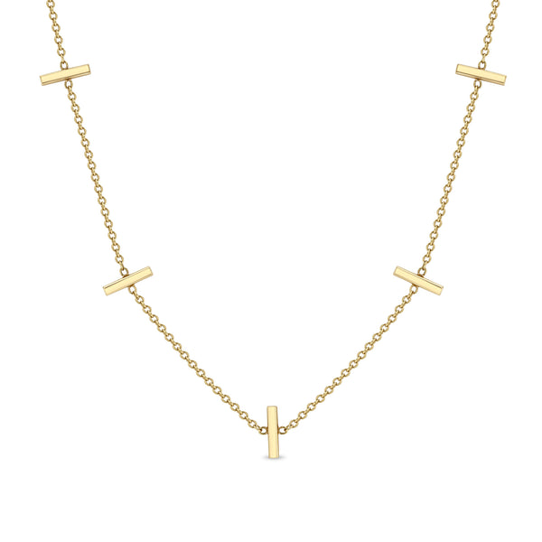 Zoë Chicco 14k Yellow Gold 5 Tiny Bar Station Necklace