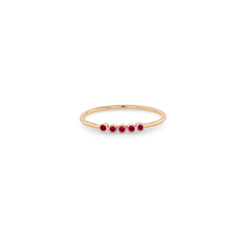 Zoë Chicco 14k Rose Gold 5 Tiny Ruby Bezel Ring