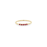 Zoë Chicco 14k Yellow Gold 5 Tiny Ruby Bezel Ring