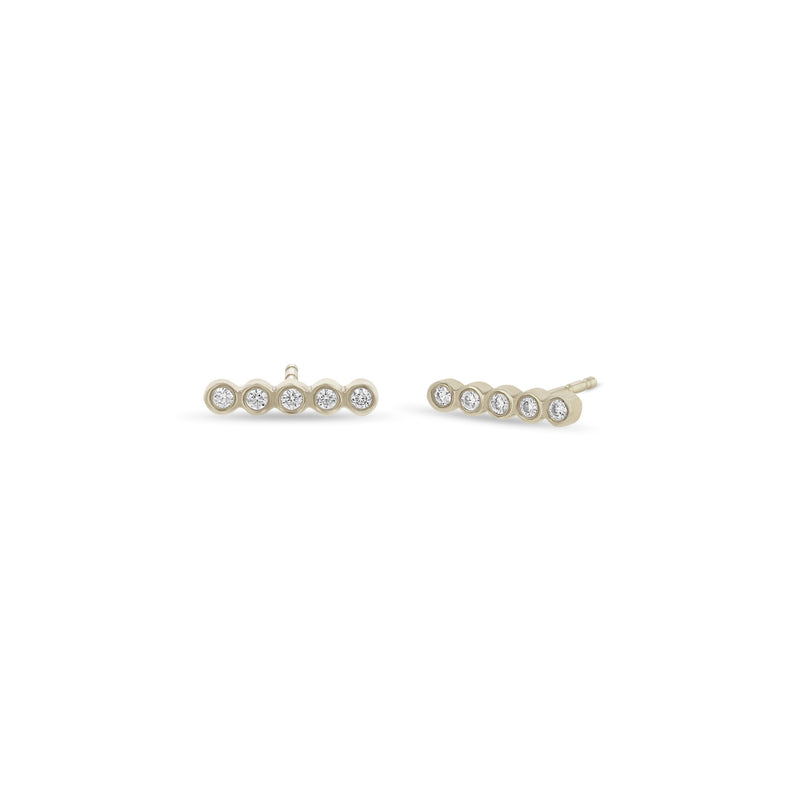 Zoë Chicco 14k Gold Tiny Diamond Bezel Bar Stud Earrings