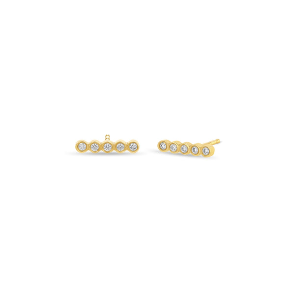 Zoë Chicco 14k Gold Tiny Diamond Bezel Bar Stud Earrings