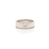 14k Pavé & Marquise Diamond Wide Flat Band - SALE