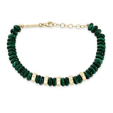 Zoë Chicco 14k Gold & Malachite Rondelle Bead Bracelet