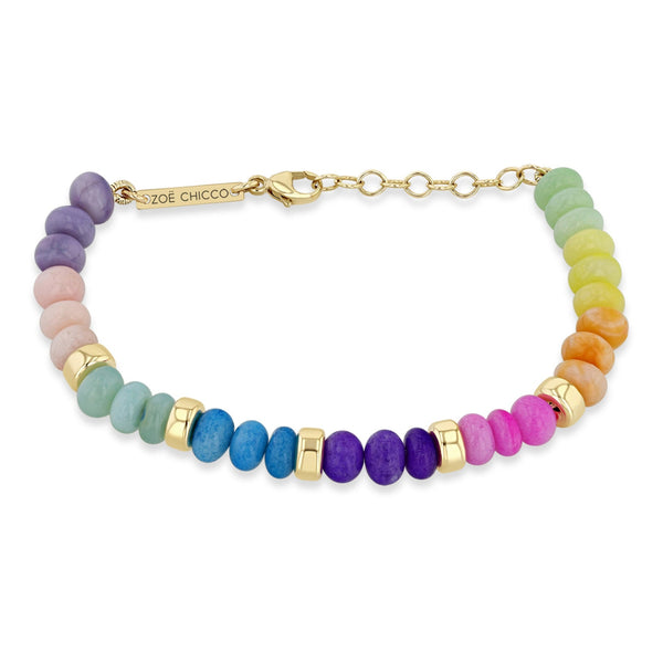 Zoë Chicco 14k Gold & Rainbow Opal Rondelle Bead Bracelet