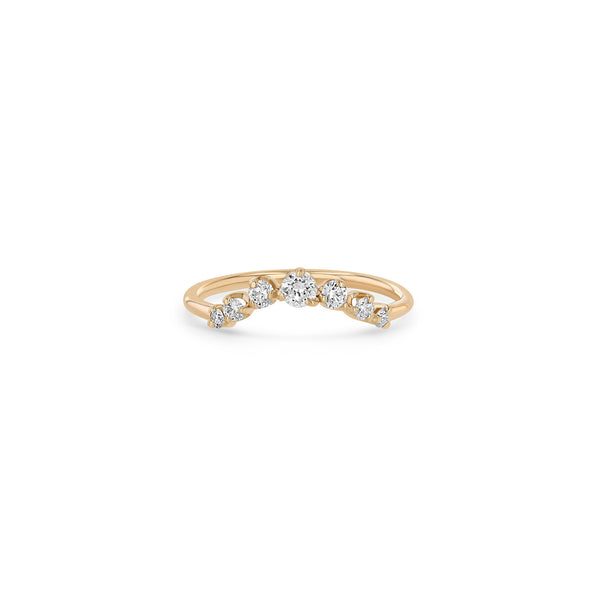 Zoë Chicco 14k Gold Graduated Prong Diamond Curved Bar Ring