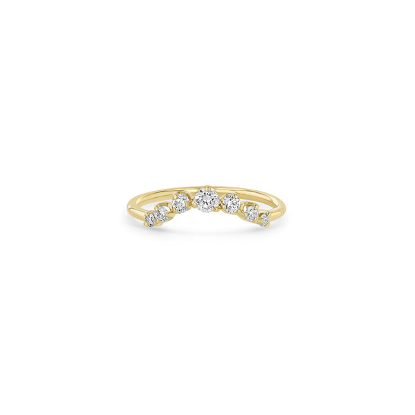 Zoë Chicco 14k Gold Graduated Prong Diamond Curved Bar Ring
