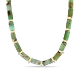 Zoë Chicco 14k Gold & Chrysoprase Tube Bead Necklace with 5 Prong Diamonds