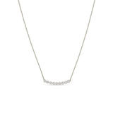 Zoë Chicco 14k White Gold 9 White Diamond Bezel Set Necklace