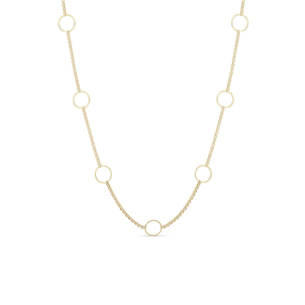 Zoë Chicco 14k Gold 9 Circle Station XS Box Chain Necklace