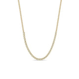 Zoë Chicco 14k Gold Small Diamond Bezel Tennis Segment XS Curb Chain Necklace