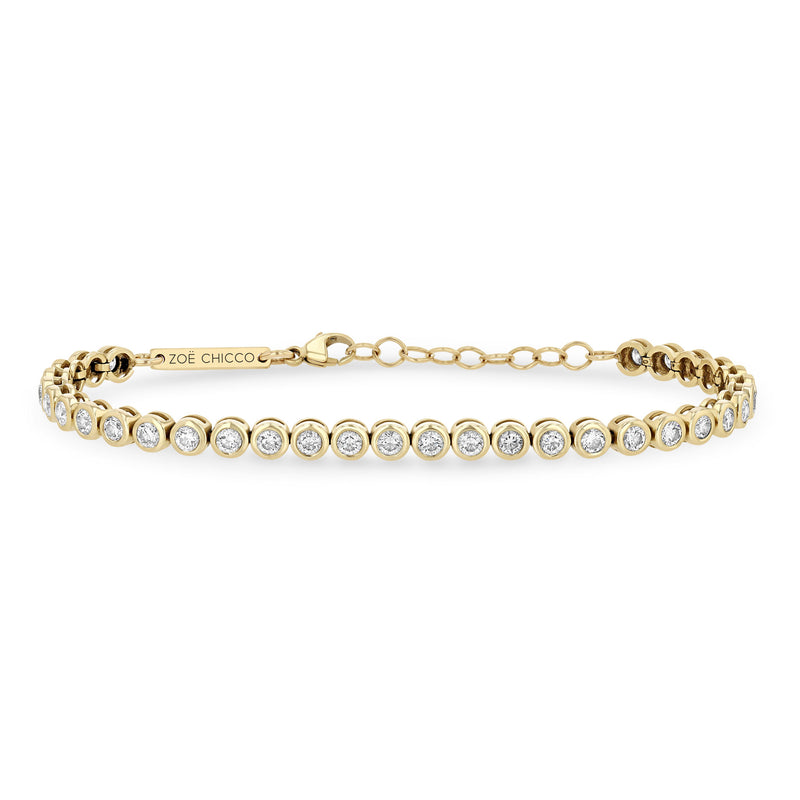 Zoë Chicco 14k Gold 2.5mm Diamond Bezel Tennis Bracelet