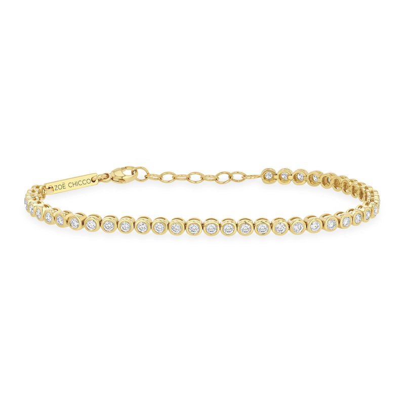 Zoë Chicco 14k Gold 2mm Diamond Bezel Tennis Bracelet