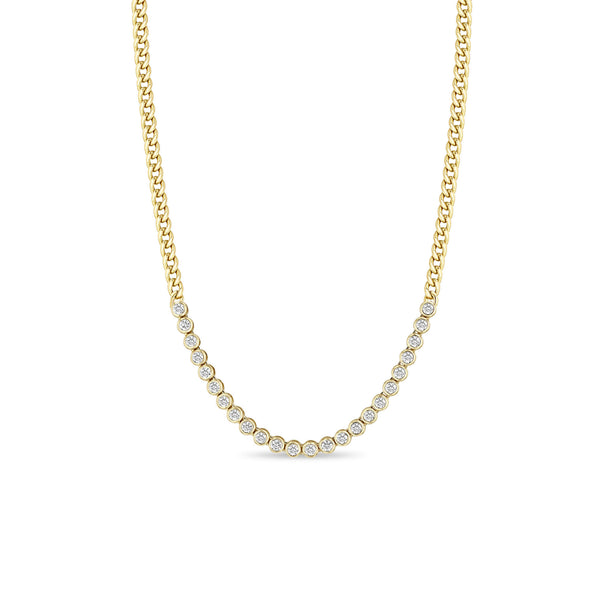 Zoë Chicco 14k Gold Diamond Bezel Tennis Segment Small Curb Chain