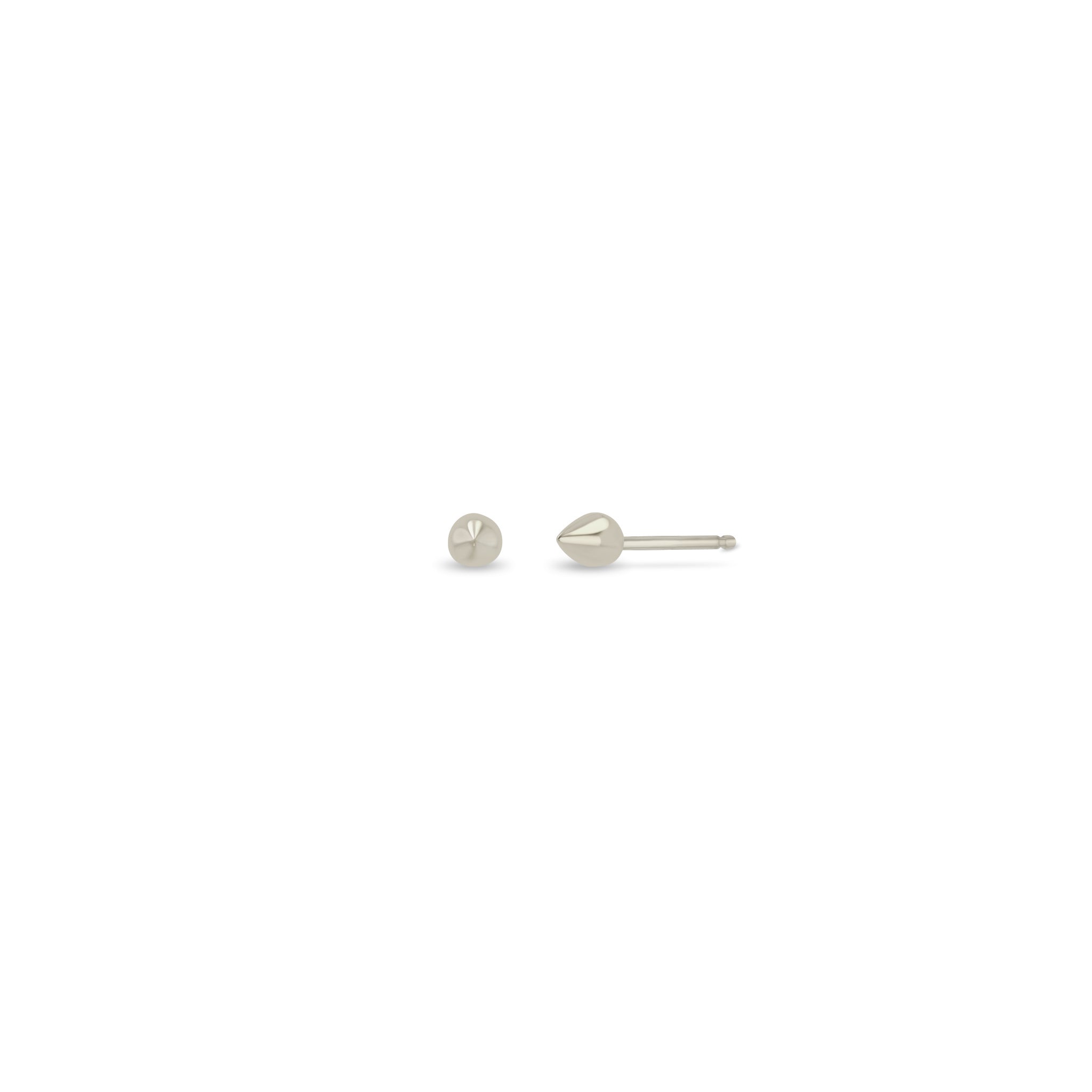 Zoe Chicco 14k White Gold Small Puffed Spike Studs on a white background