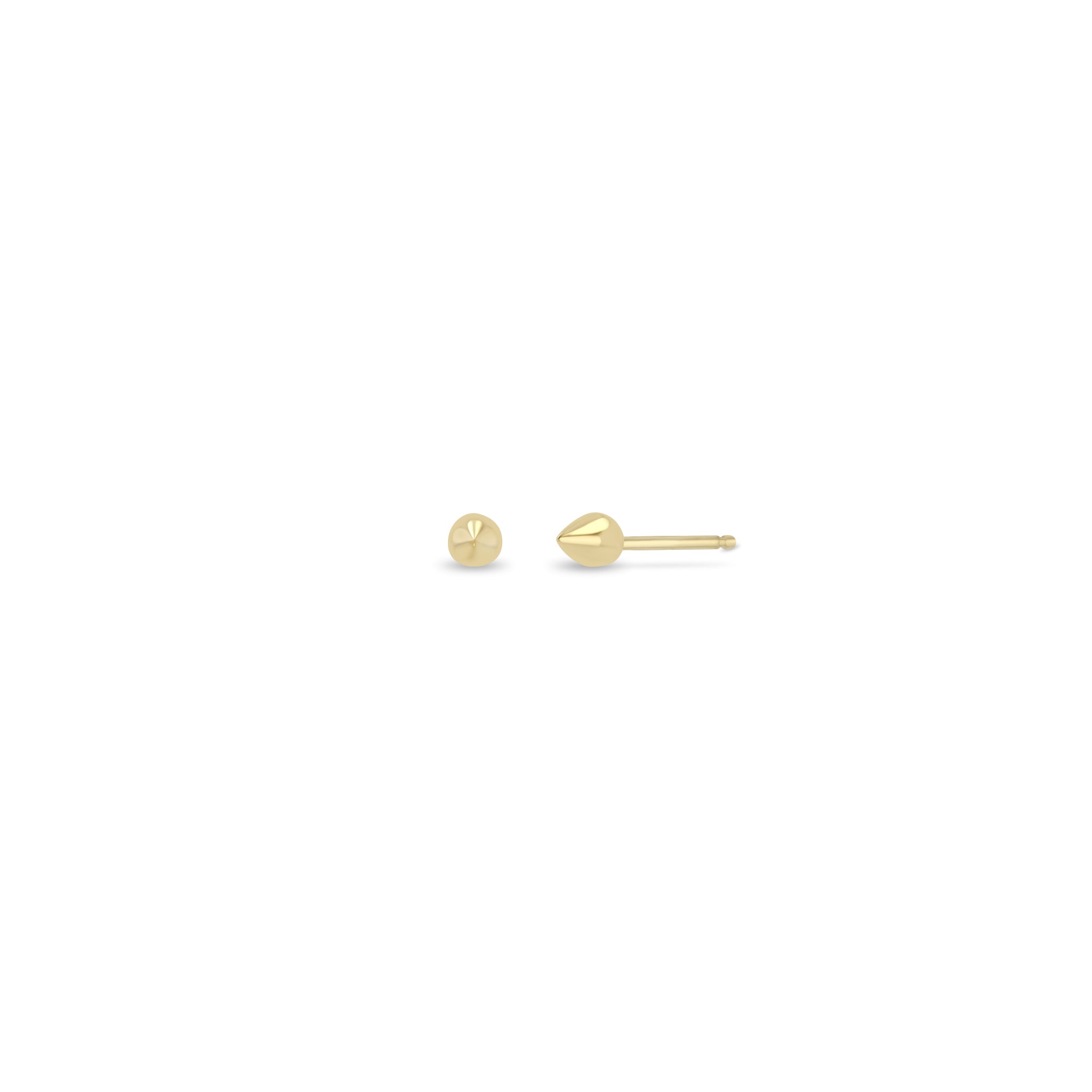 Zoe Chicco 14k Gold Small Puffed Spike Studs on a white background