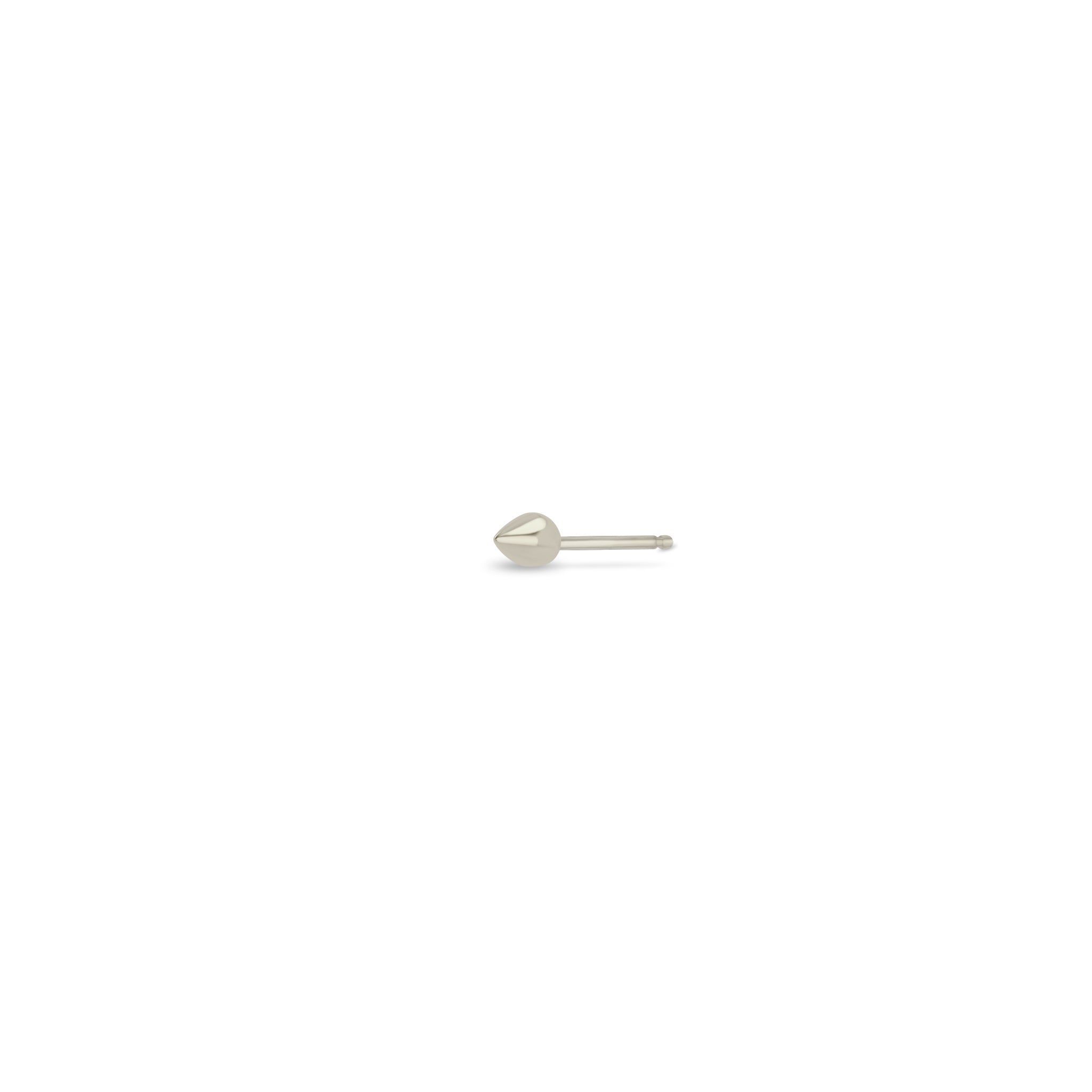 Zoe Chicco 14k White Gold Small Puffed Spike Stud on a white background