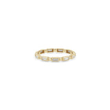 Zoe Chicco 14k gold baguette and alternating bead eternity band ring on a white background