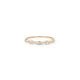 Zoe Chicco 14k rose gold ring with small diamonds and alternating beads on a white background