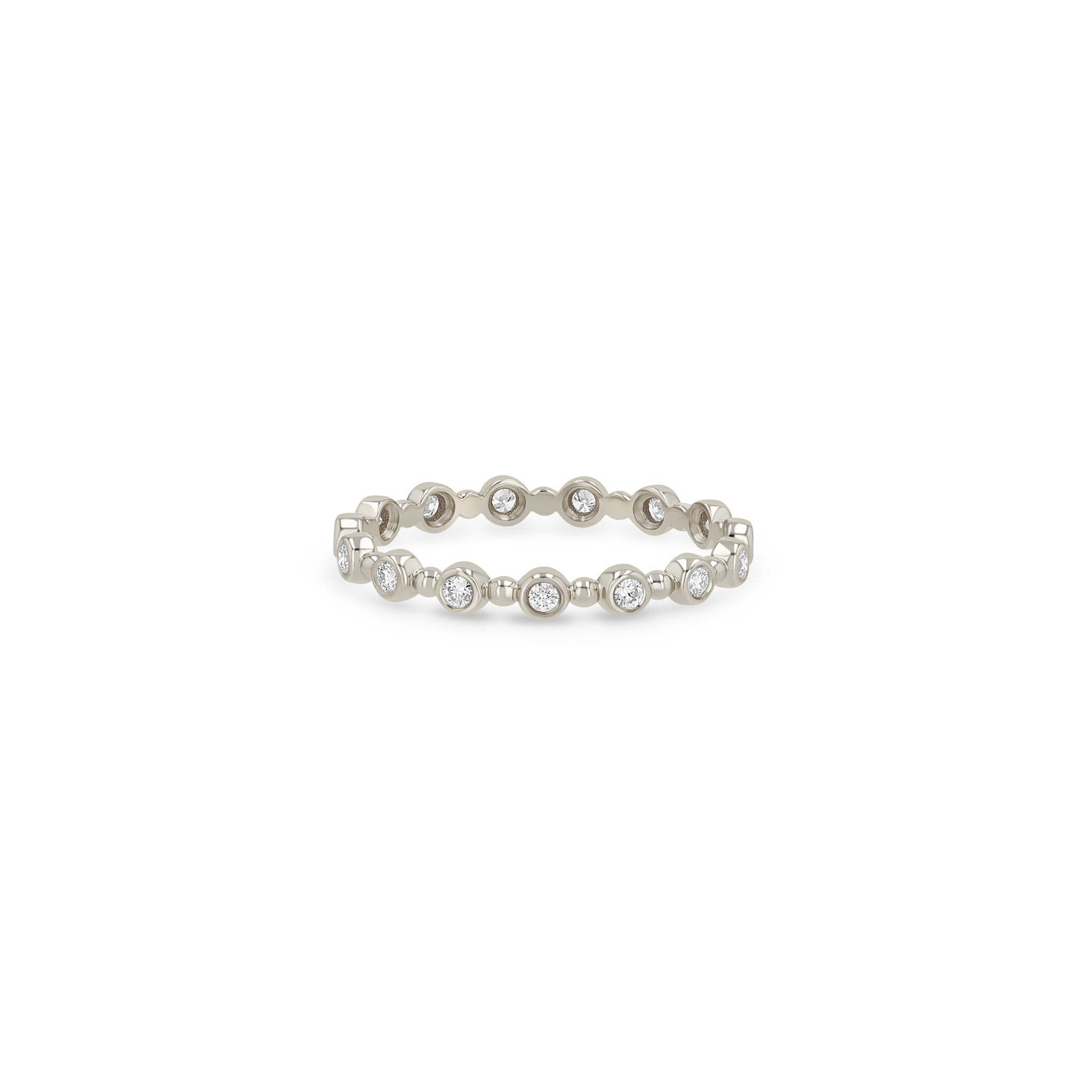 Zoe Chicco 14K white gold ring with small diamonds on a white background