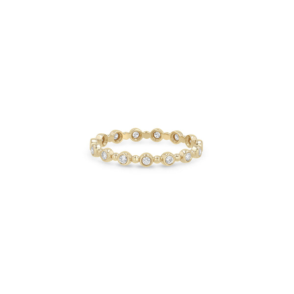 14k Alternating Diamond Bezel & Bead Eternity Ring